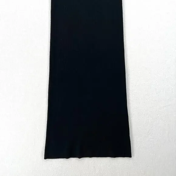 ENZA COSTA Silk Sweater Knit Mockneck Dress Women Small Black Sleeveless Knit